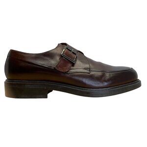 Johnston & Murphy Burrell Dark Mahogany Leather Monk Strap Shoes Size 12M